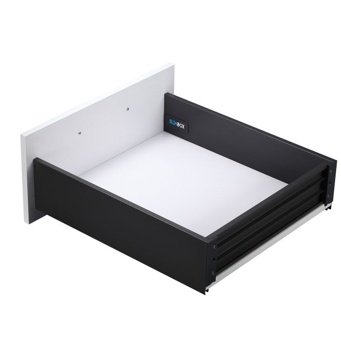 Система ящиков AKS L-300 графит средний SOFT CLOSE H=128 ДСП 16мм SLIMBOX 83073