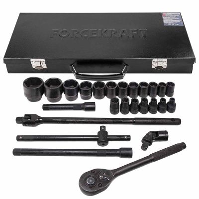 Набор инструментов ударных 26 пр. 1/2", 6-гр., 8-32 мм, Cr-Mo ForceKraft FK-4263-5MPB