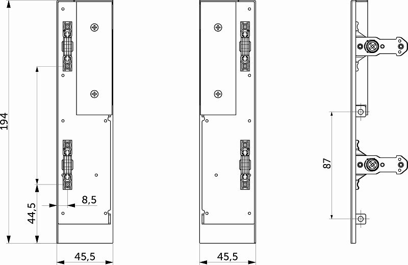 Держатель передней стенки внутреннего ящика h167 Evolution графит с рейлингом на фасаде SLIMBOX EVOLUTION 117387