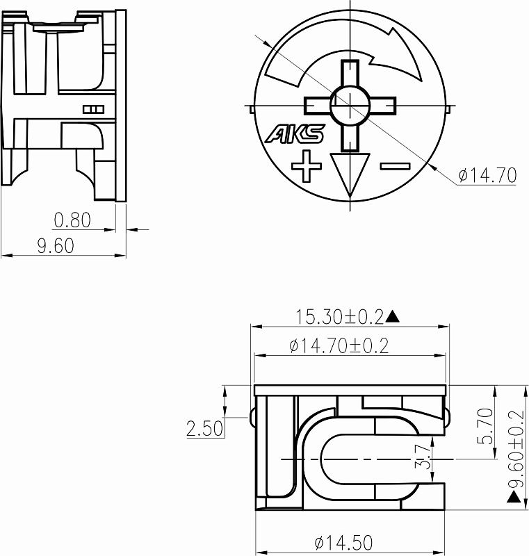 Эксцентрик 15x9,6 для плиты 12 мм, уп/10 шт, AKS 123476
