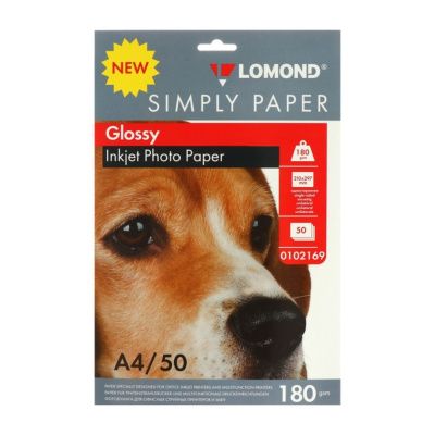 Фотобумага глянцевая для струйной печати "Lomond", А4, 50 листов, 180 г/м2