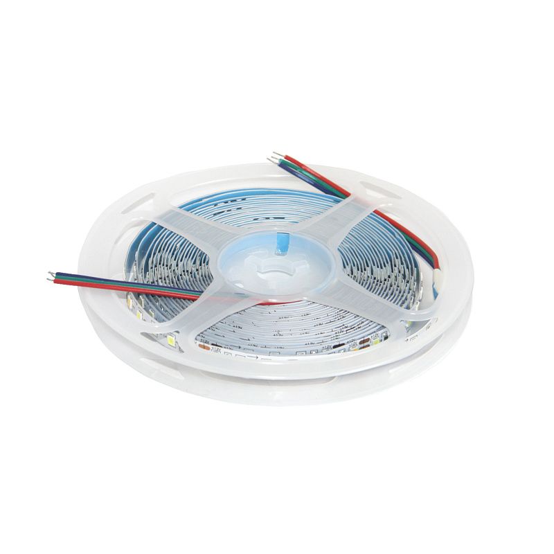 Лента светодиодная двухцветная, CCT, 9,6W/m, 24V, 8мм, 2835, 120 д/м, IP20, тепл-холод белый, 5м, AKS 117278