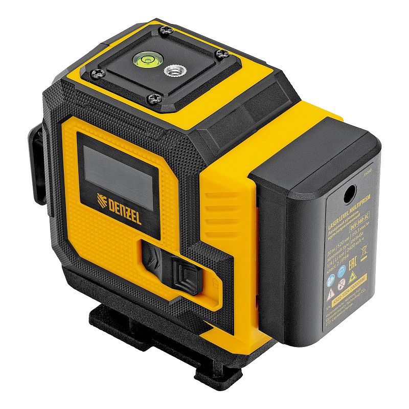 Лазерный уровень мультипризменный DLV-360-3C, 30 м, зеленый луч, Li-Ion 2,4 Aч, кейс Denzel 35080