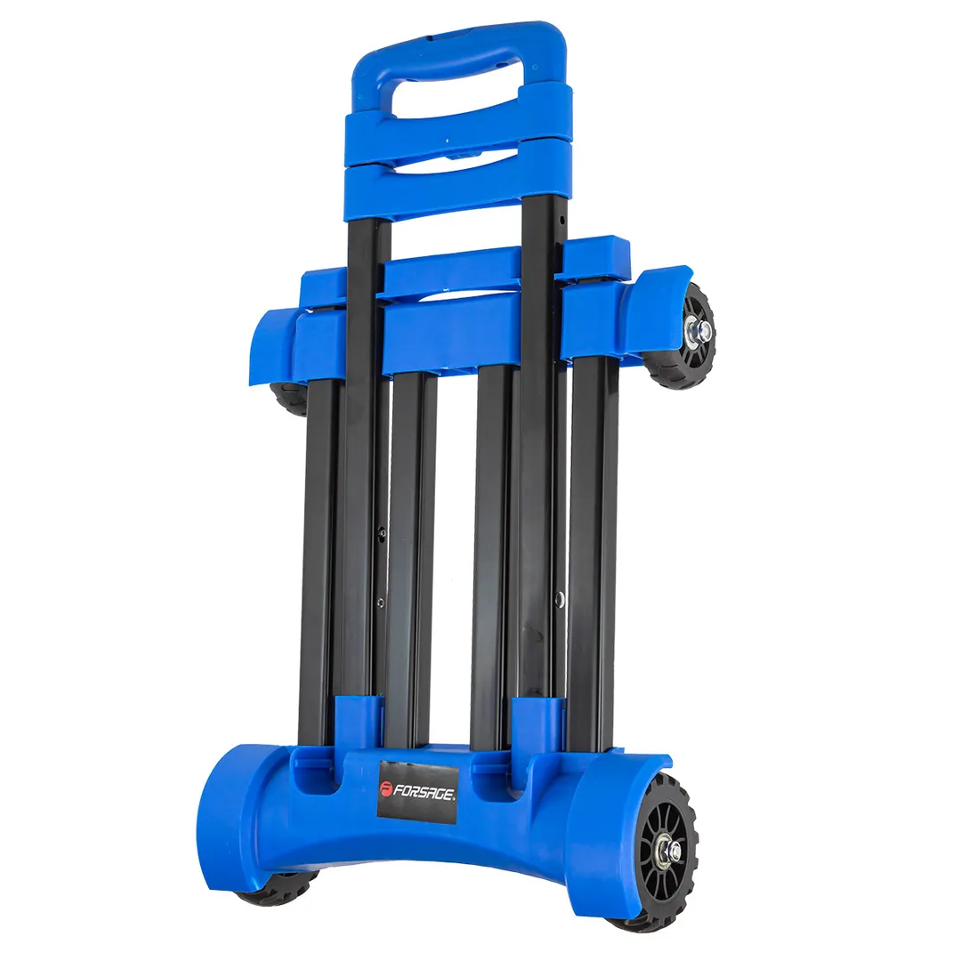 Тележка платформенная складная с телескопической ручкой и набором эластичных шнуров, г/п 50кг Forsage F-L013