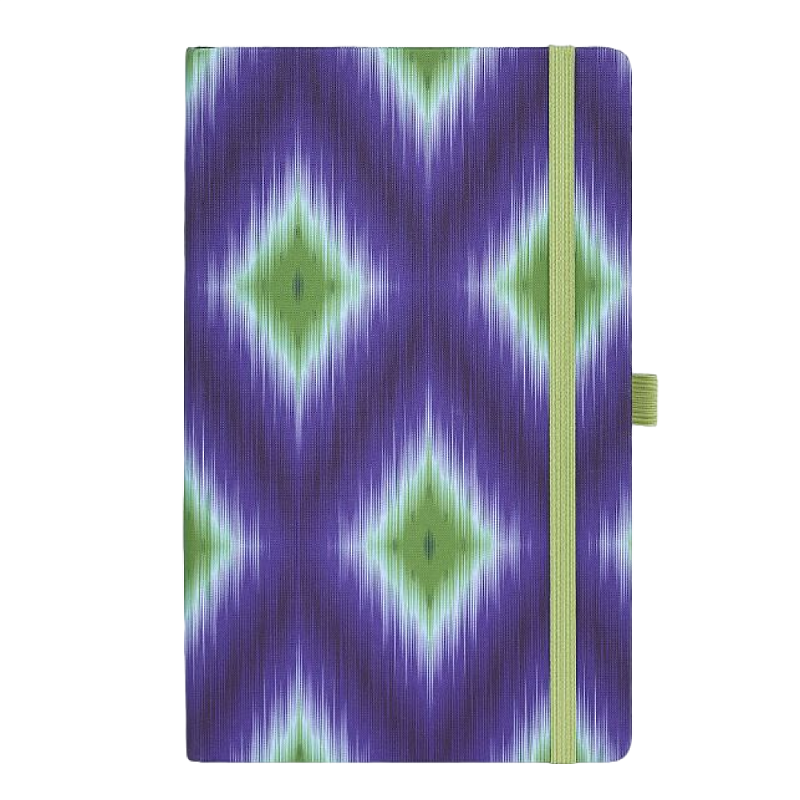 Блокнот "Ikat blue emerald", А5, 96 листов, фиолетовый, зеленый