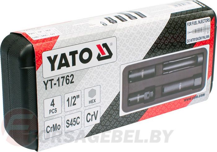 Набор головок к форсункам грузовых авто 4 пр. Yato YT-1762