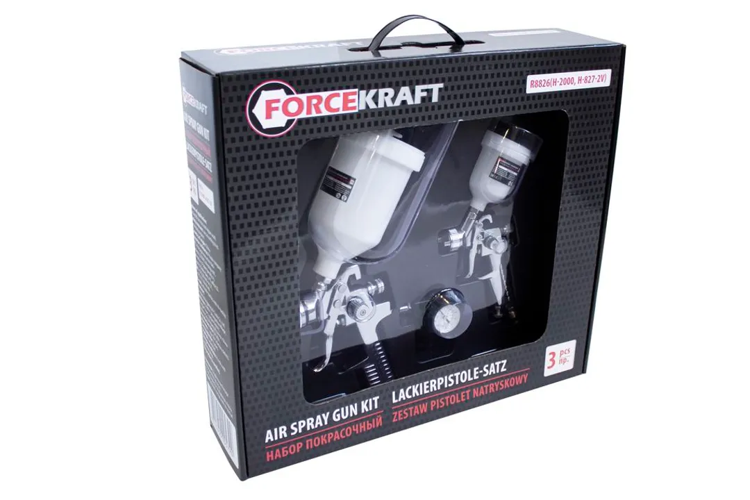 Набор краскораспылетелей с регулятором давления 3 пр. ForceKraft FK-R8826
