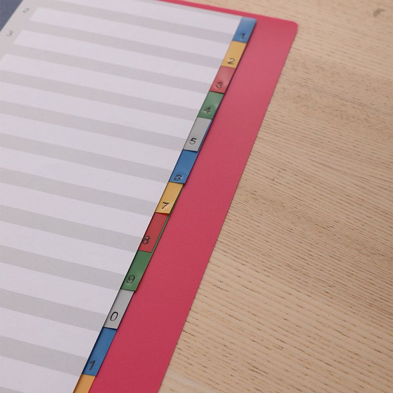 Разделитель "Deli", A4, 12 делений, ассорти