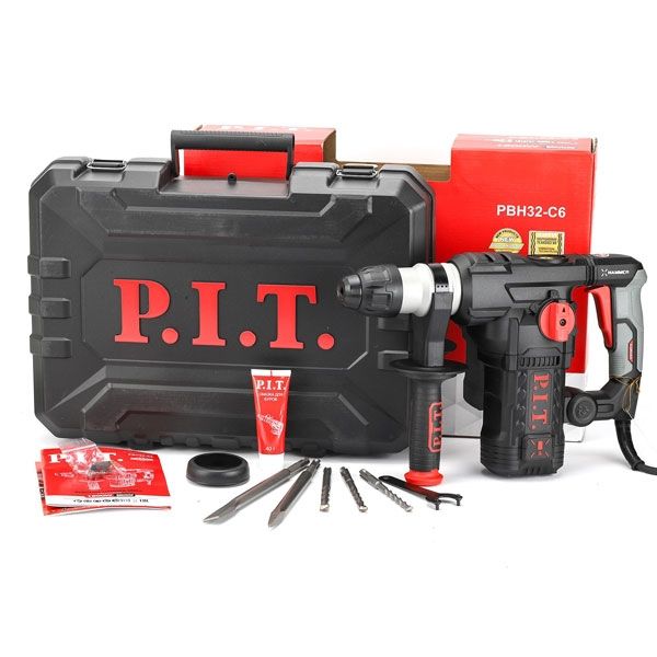 Перфоратор SDS-Plus электрич., верт, 1500Вт, 6,0Дж, 3реж, Ø32мм, 0-920об/мин PIT PBH32-C6