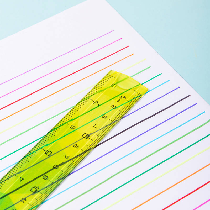 Линейка "Deli", 20 см, прозрачный, ассорти