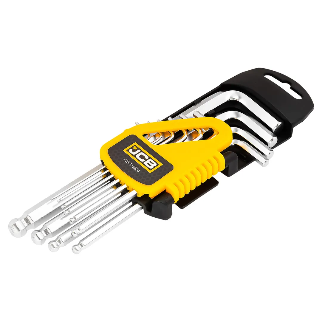 Набор ключей Г-образных HEX (6-гр) длинных с шаром, 10 пр., 1.27-10 мм JCB JCB-5102LB
