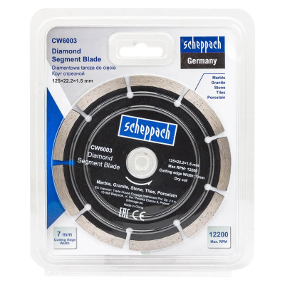 Алмазный отрезной круг 125х22,2х1,5 мм Scheppach Sch-CW6003