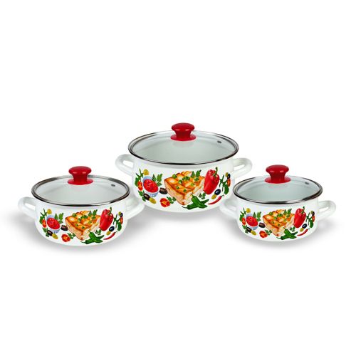 Набор кастрюь Запеканка-1-Экстра, 2, 3, 4 л, белая Керченский металлургический завод 61094-ЗАПЕКАНКА