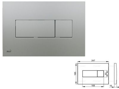 Кнопка управления для систем инсталляций, хром-матовая, Alcaplast M372