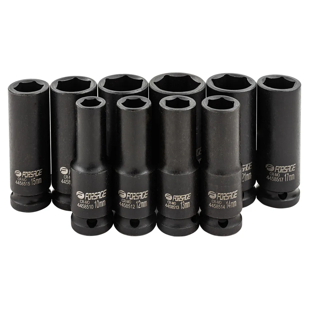 Набор головок ударных глубоких 10 пр. 1/2'' 6-гр., 10-24 мм Forsage F-4107-5MPB