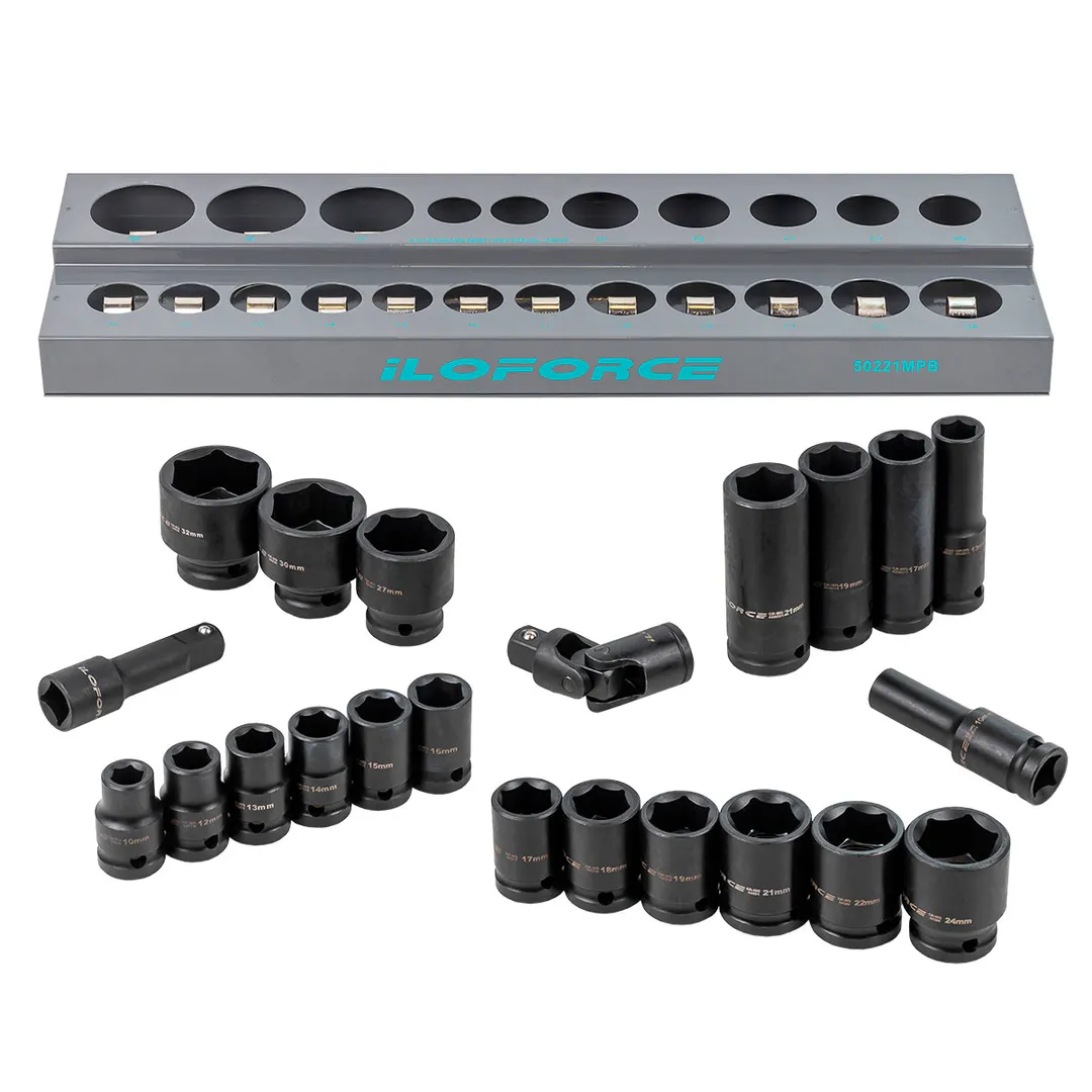 Набор ударных головок 1/2'', 22 пр., 6-гр. ILOforce IF-50221MPB