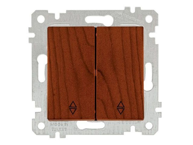 Выключатель проходной 2-клав., скрытый, без рамки, винт. зажим, вишня, RITA, 10 A, 250 V, IP 20, Mutlusan 22004040256