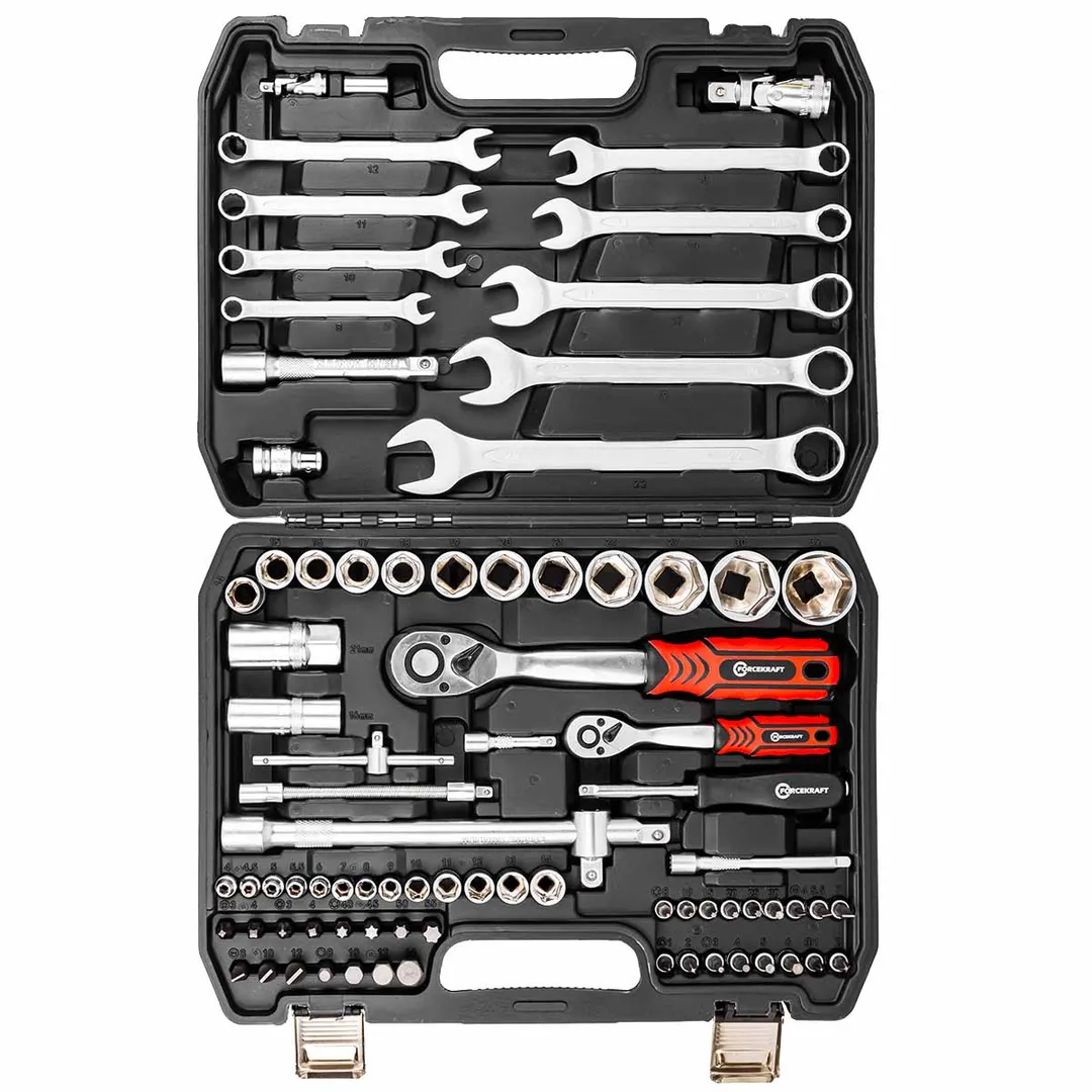 Набор инструментов 82 пр. 1/4''&1/2'' 6-гр. ForceKraft FK-4821