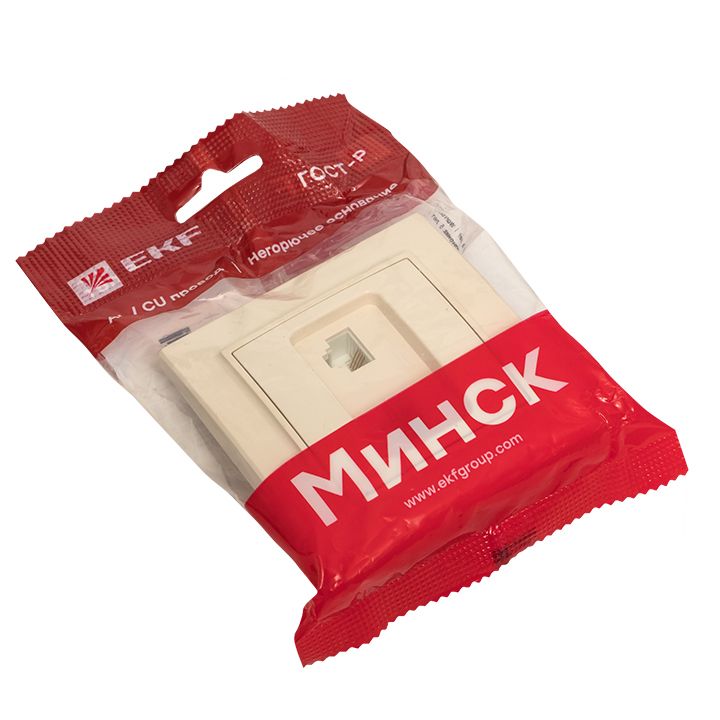 Розетка RJ-45+Phone СП бежевый Минск EKF ERK00-135-20