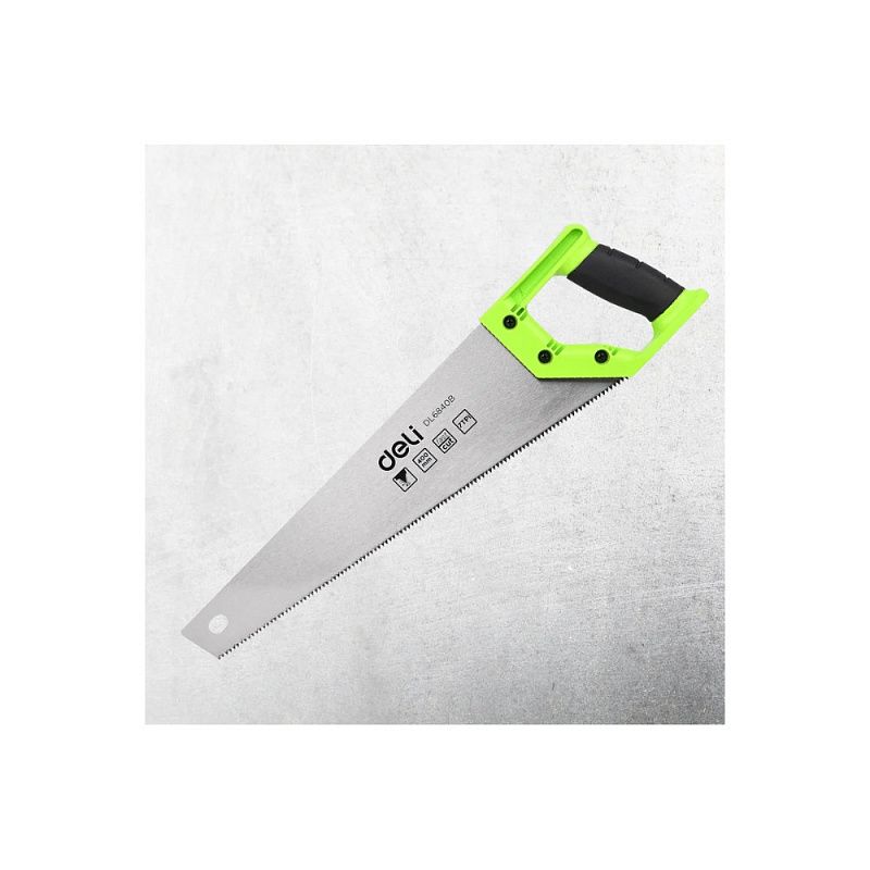 Ножовка Deli GS EDL6840B по дереву, 7 TPI, 400 мм, черный, зеленый
