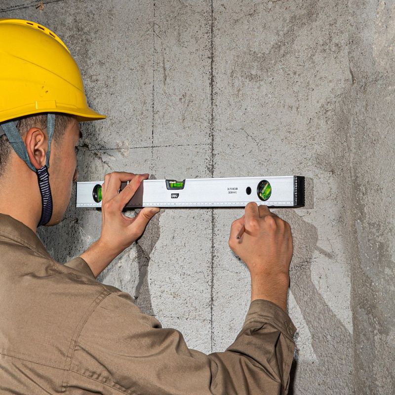 Уровень строительный Deli YS EDL700600B, 600 мм, магнит, алюминиевый сплав