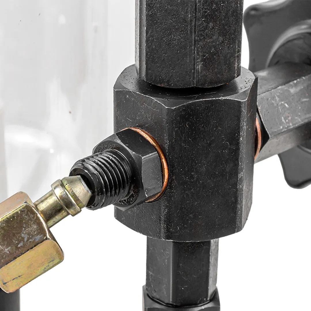 Стенд для проверки дизельных форсунок с манометром и резьбовыми адаптерами-переходниками М12хМ12, М12хМ14 ILOforce IF-905G13