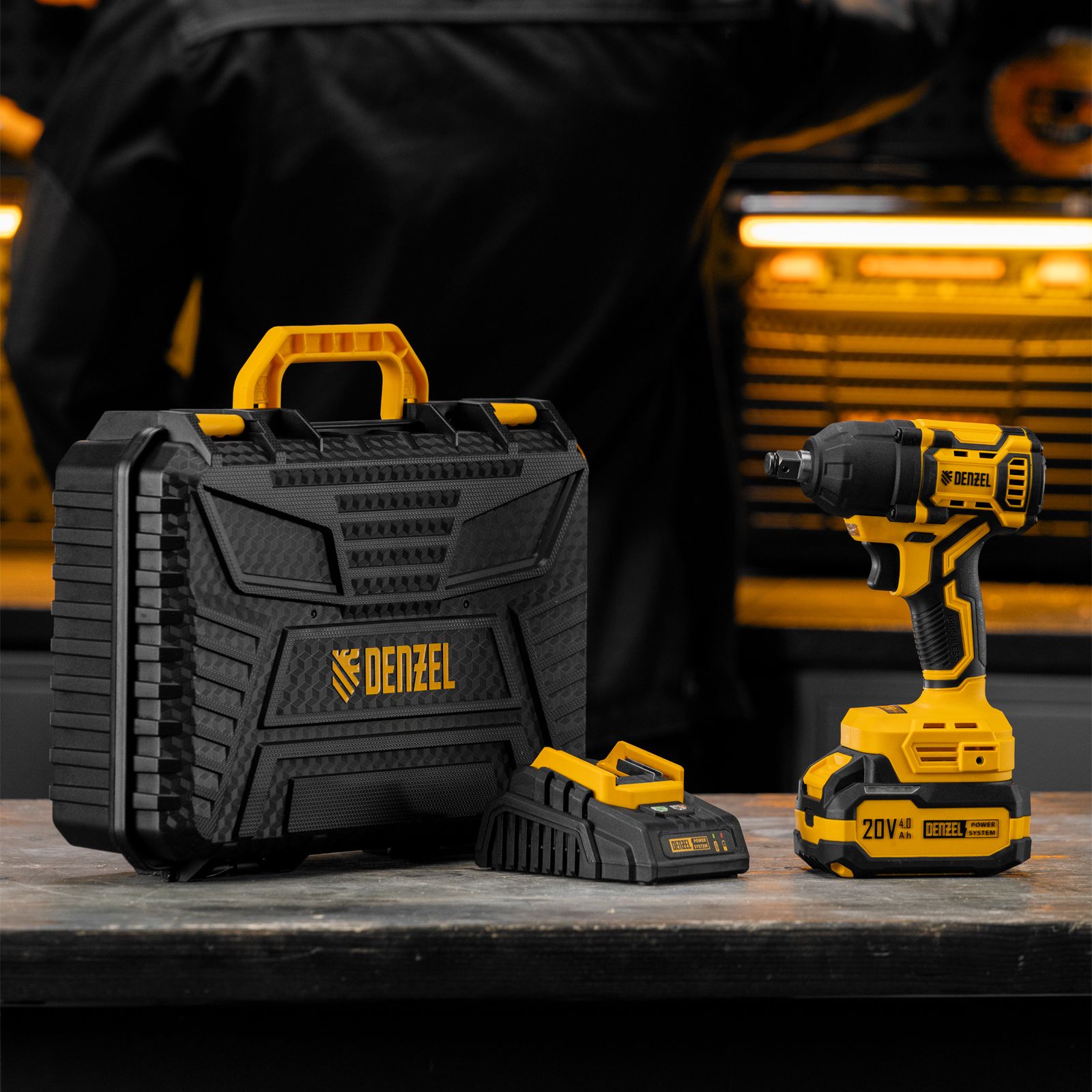 Гайковерт ударный аккумуляторный бесщет. CIWH-BL-20-500, Li-Ion, 20 В Denzel 26524