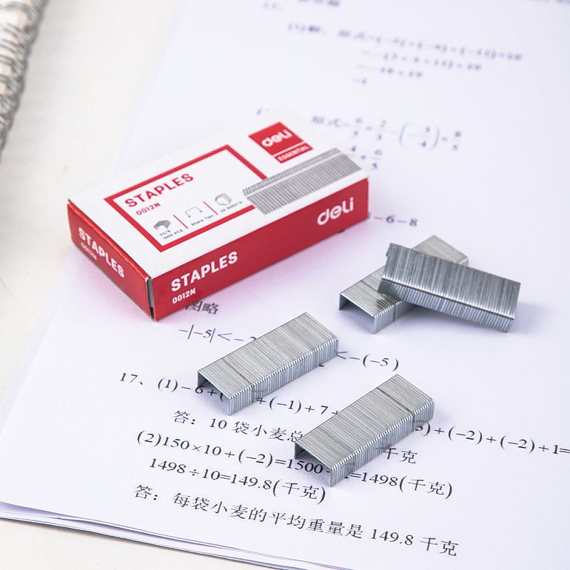 Скобы "Deli", 24/6, 1000 шт, металлик