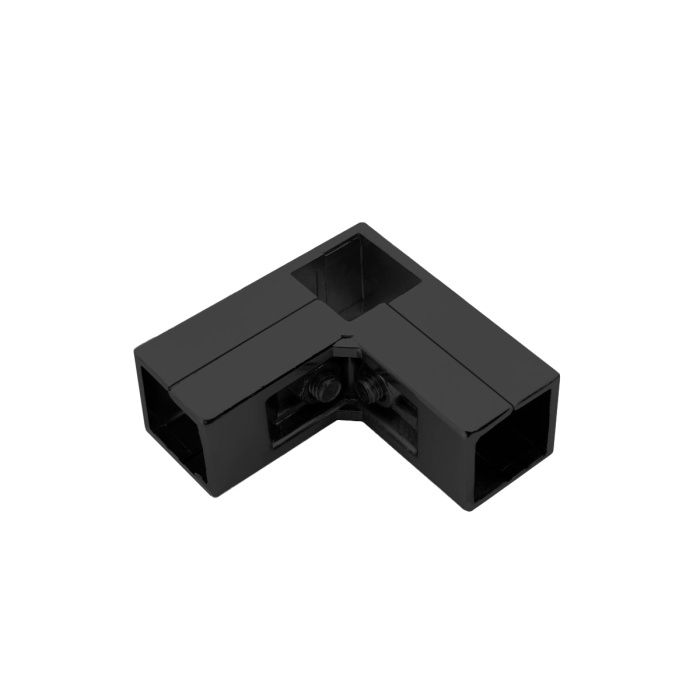 Соединитель 3-х труб угловой для квадр. трубы 25*25 QUADRO, черный AKS 112456