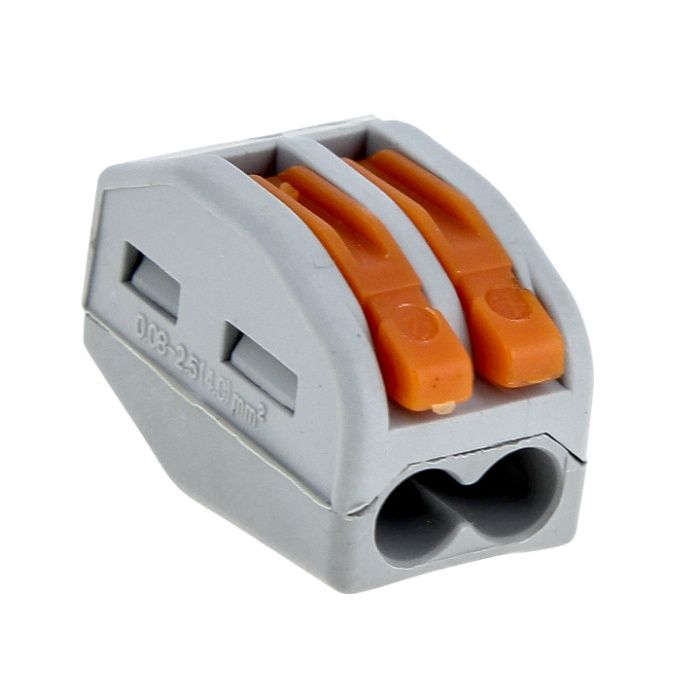 Строительно-монтажная клемма СМК 222-412 с рычагом 2 отверстия 0,08-2,5(4,0)мм2 EKF PROxima plc-smk-412