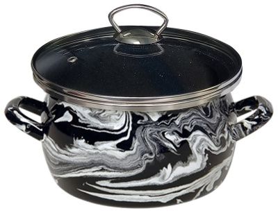 Кастрюля "Шейк Черн-Бл" 1,5л Сантэкс 1-2415111(Сер.гр)(ЧБ)