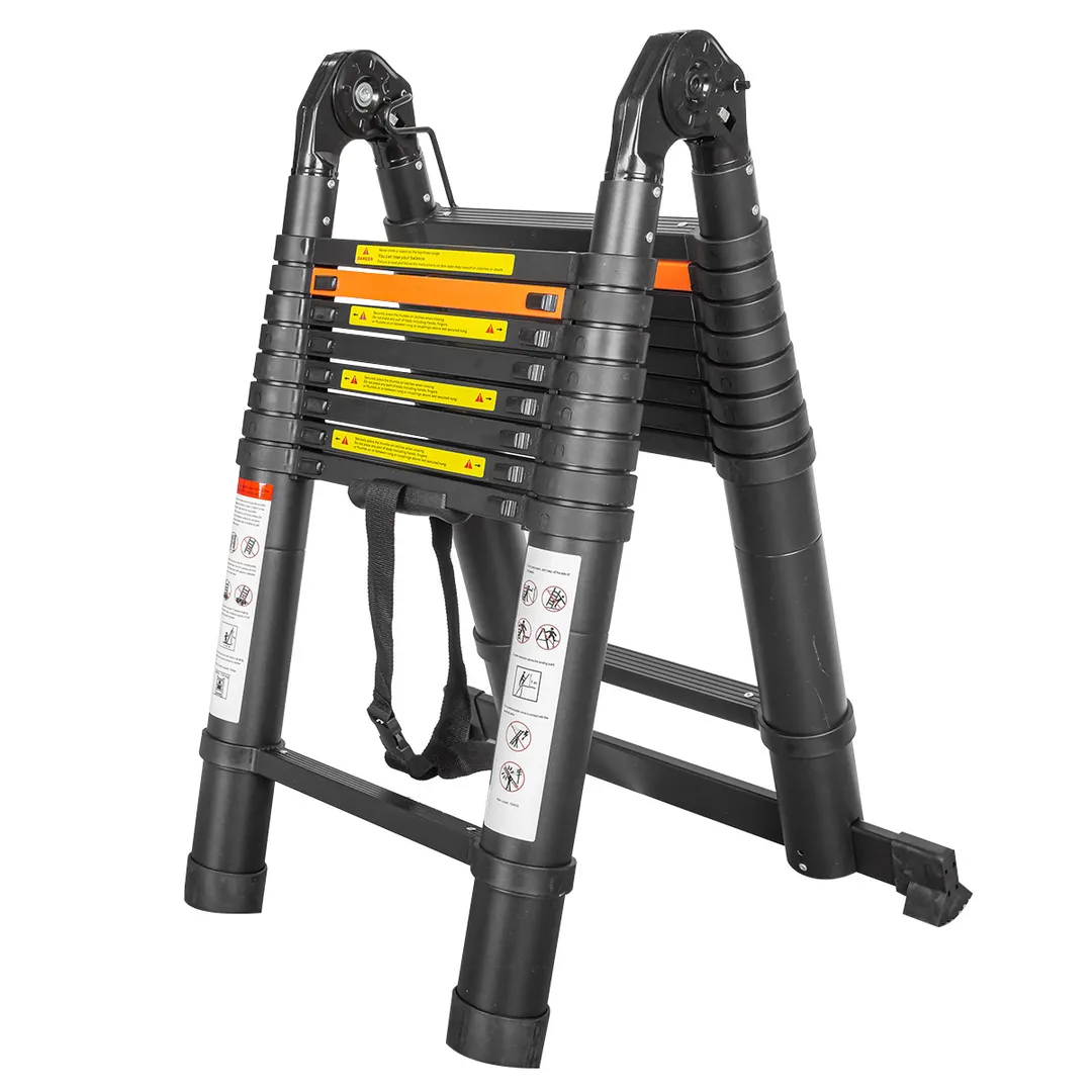 Лестница-стремянка телескопическая алюм. бытовая 2.8+2.8м, 9+9 ступ. RockForce RF-UP280-M