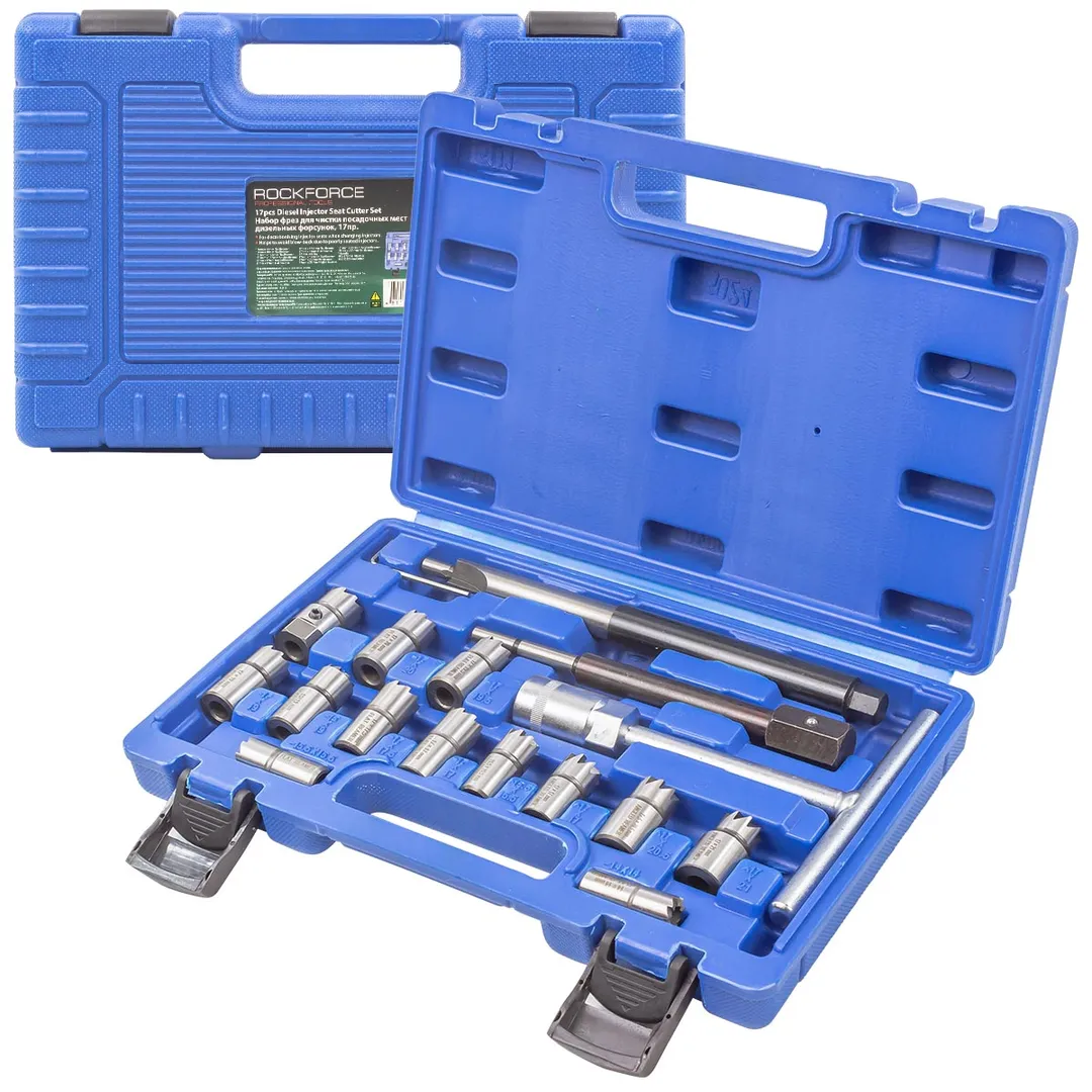 Набор фрез для чистки и восстановления посадочных мест дизельных форсунок 17 пр RockForce RF-917G7