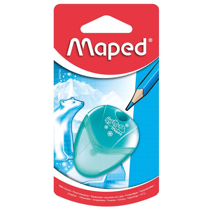 Точилка Maped "I-Gloo", 1 отверстие, с контейнером, блистер