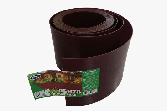 Лента бордюрная 20 см цвет- коричневый рулон (10м) садовая/газонная ПластЛайн 4812203000062