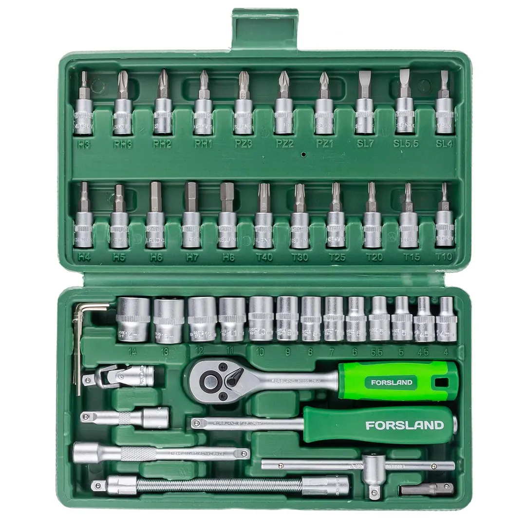 Набор инструментов 46 пр. 1/4" 6-гр Forsland Forsland-2462-5