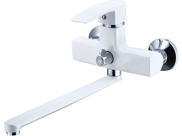 Смеситель для ванны D35-A, серия 270 белый, длинный поворотный L-излив, без эксцентриков ECONOCE EC0272WT