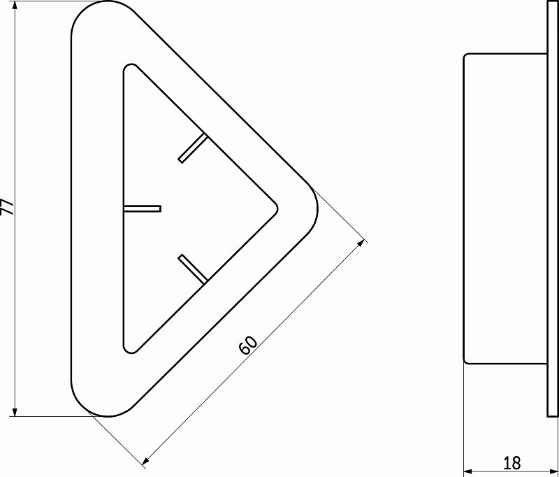 Опора мебельная пласт. уголок h20, черный RU 108322
