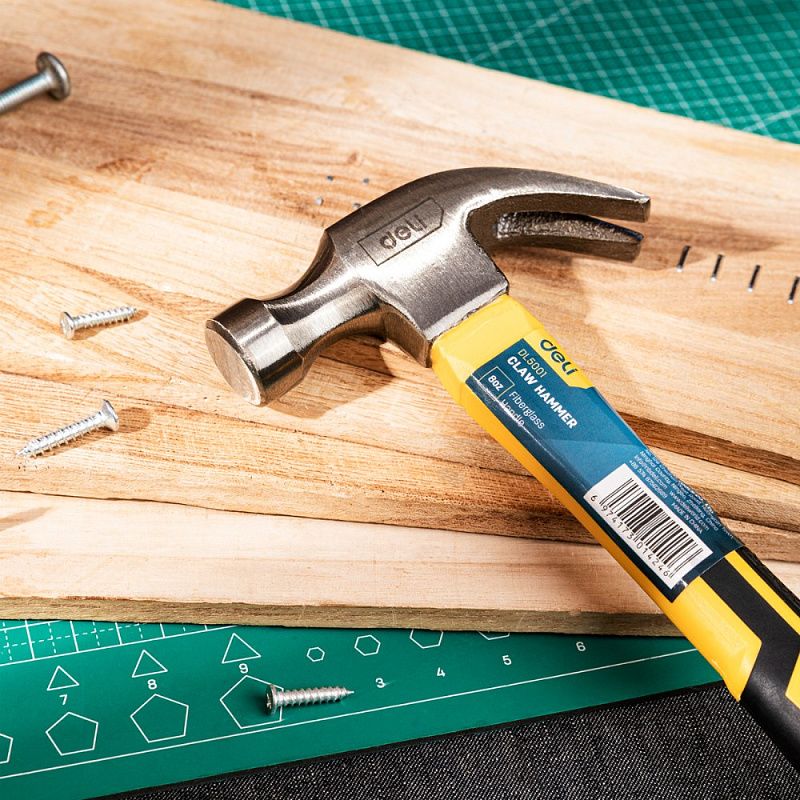 Молоток-гвоздодер Deli YS EDL5001, 0,25 кг, фибергласовая рукоятка