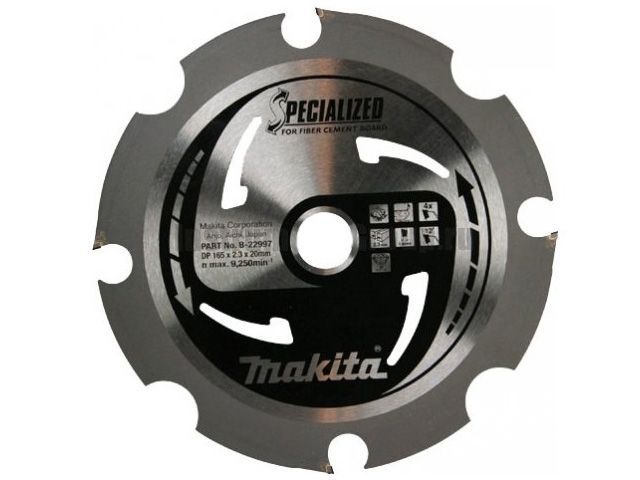 Диск пильный 165х20 мм 4 зуб. по фиброцементу Makita B-31538