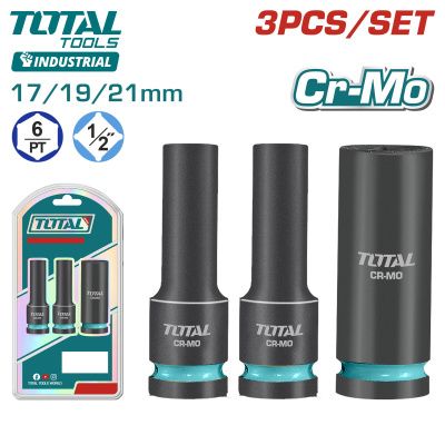 Набор ударных глубоких головок 17, 19, 21 мм 1/2" 6-гр 3 пр TOTAL THKISD12042L