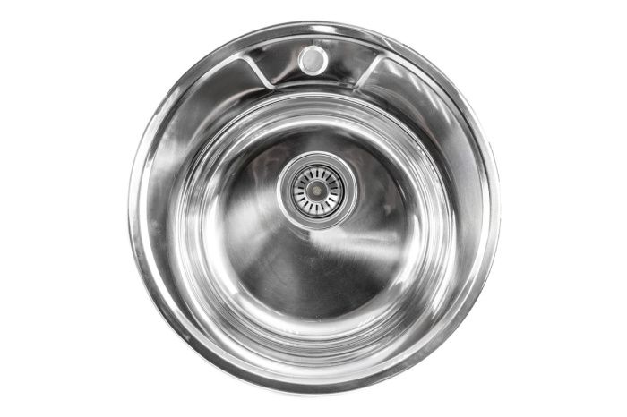 Мойка нерж. сталь, круглая одночашевая, d490мм, полированная, врезная (0,8мм) AKS 103862
