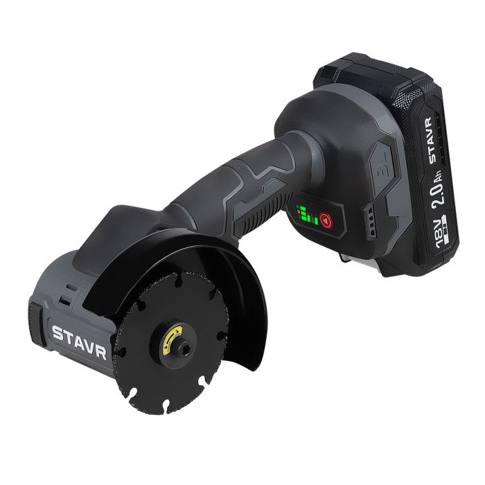 Углошлифмашина аккумуляторная SAG 18BL-76V-1 (1×2.0 Ah) Ставр 9020700111