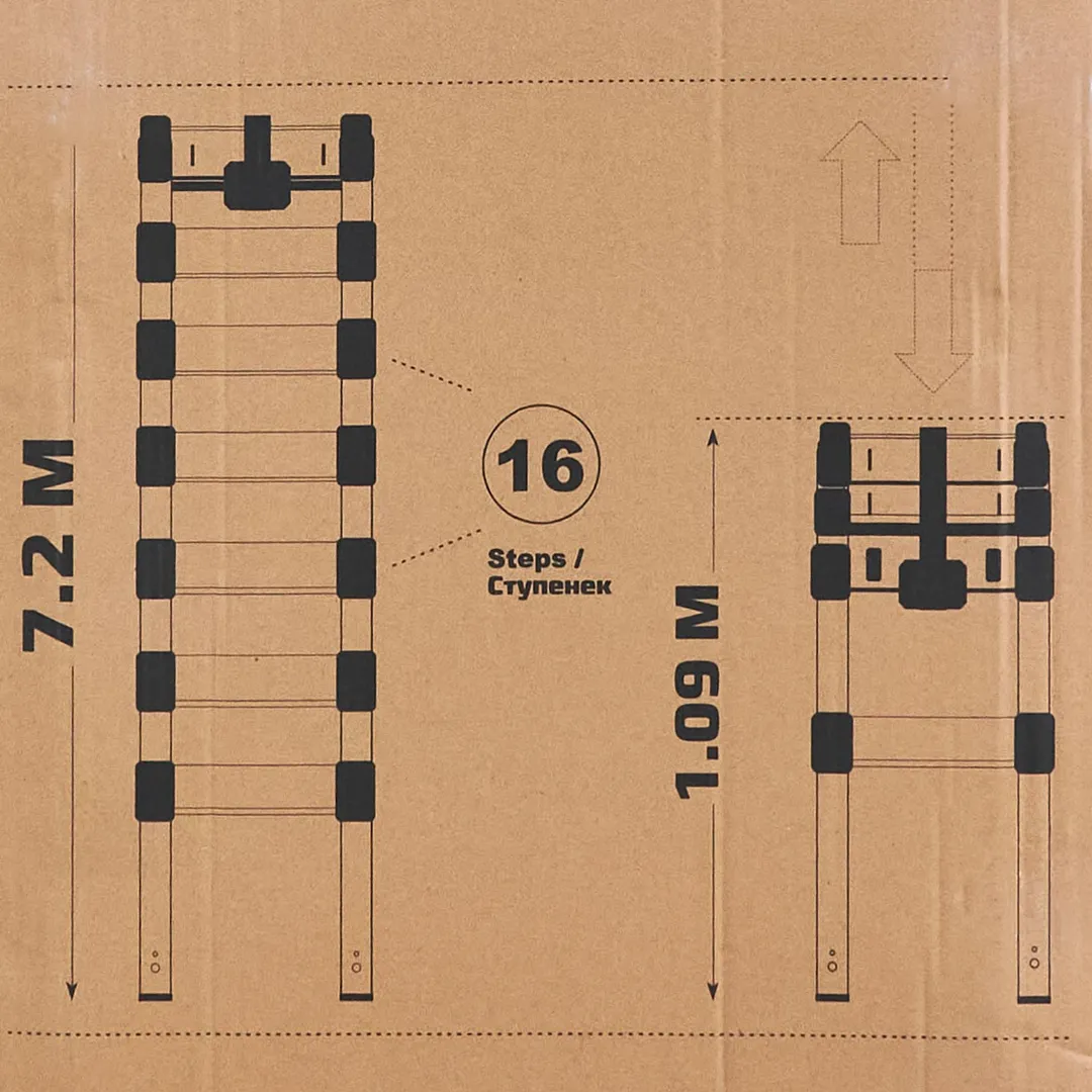 Лестница телескопическая алюм. бытовая 7.2 м, 16 ступ. ISMA ISMA-UP720