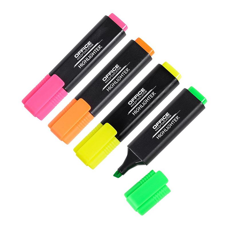 Набор текстовых маркеров "Office Products", 4 шт, ассорти