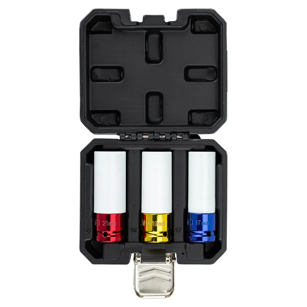 Набор ударных глубоких тонкостенных головок 17, 19, 21 мм 1/2'' 6-гр 3 пр Scheppach Sch-4035