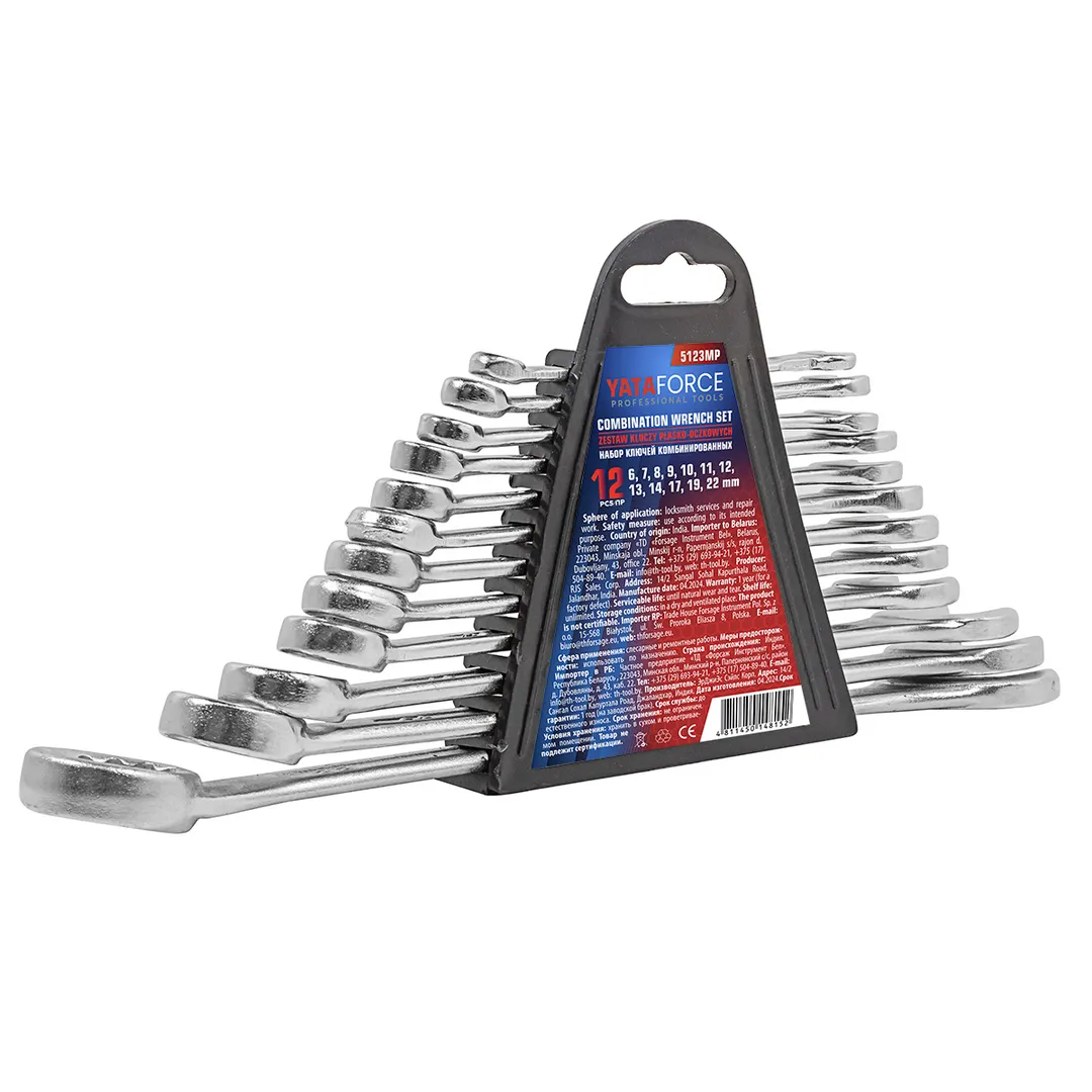 Набор ключей комбинированных 12 пр., 6-14, 17, 19, 22 мм YATAFORCE YF-5123MP