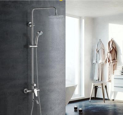 Душевая система со смесителем и тропическим душем из нержавеющей стали SUS304, сатин Ledeme L72402