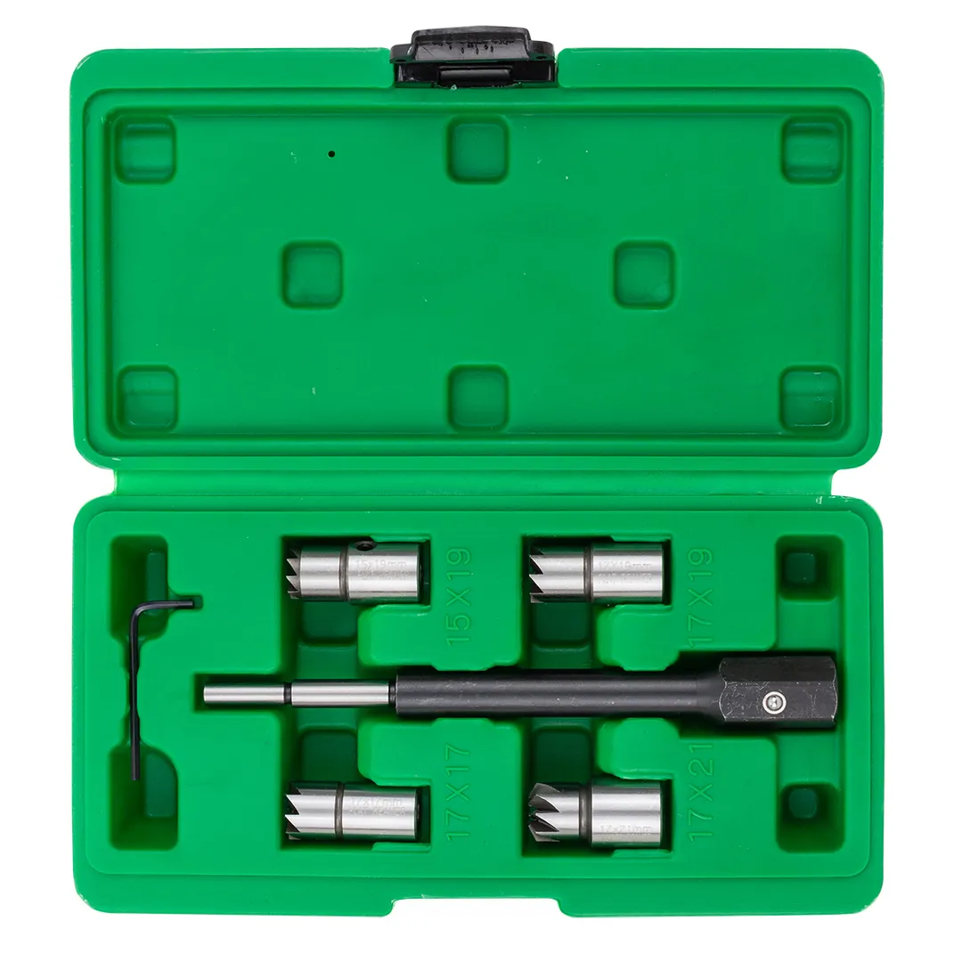 Набор фрез для чистки и восстановления посадочных мест дизельных форсунок 6 пр 15х19, 17х17, 17х19, 17х21 мм RockForce RF-906G1