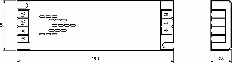 Блок питания Indoor 150W/24V, серия 6, медленный запуск, с диммированием, быстрозажимные клеммы, AKS 115421